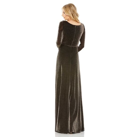 Ieena Duggal 49088 Long Sleeve Dress for Evening - Unique V-Neck  AUTHENTIC - Picture 3 of 10